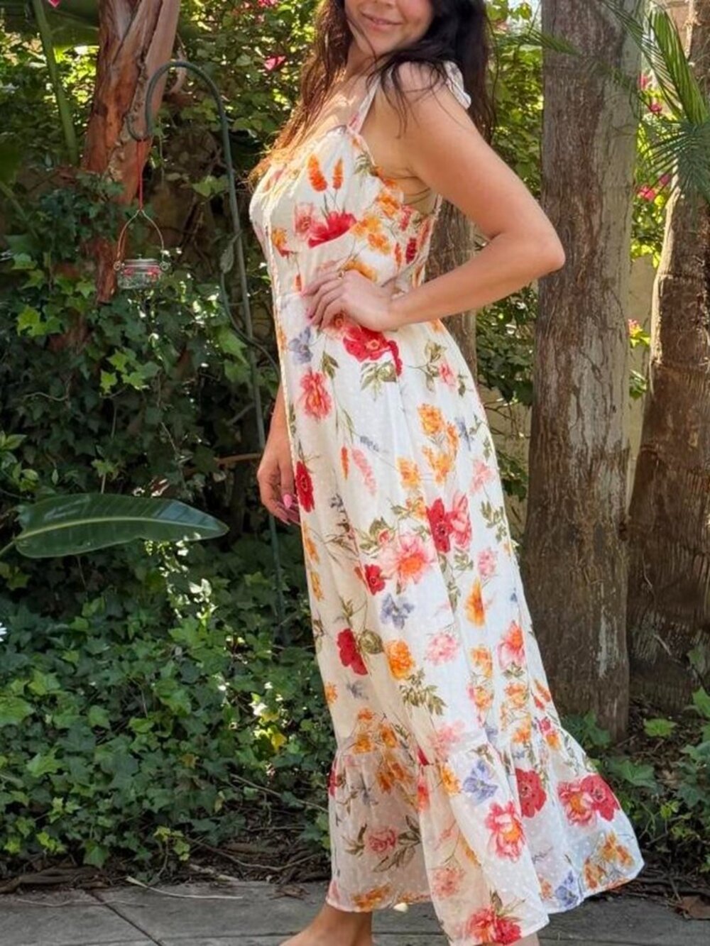 Ellison white floral maxi dress